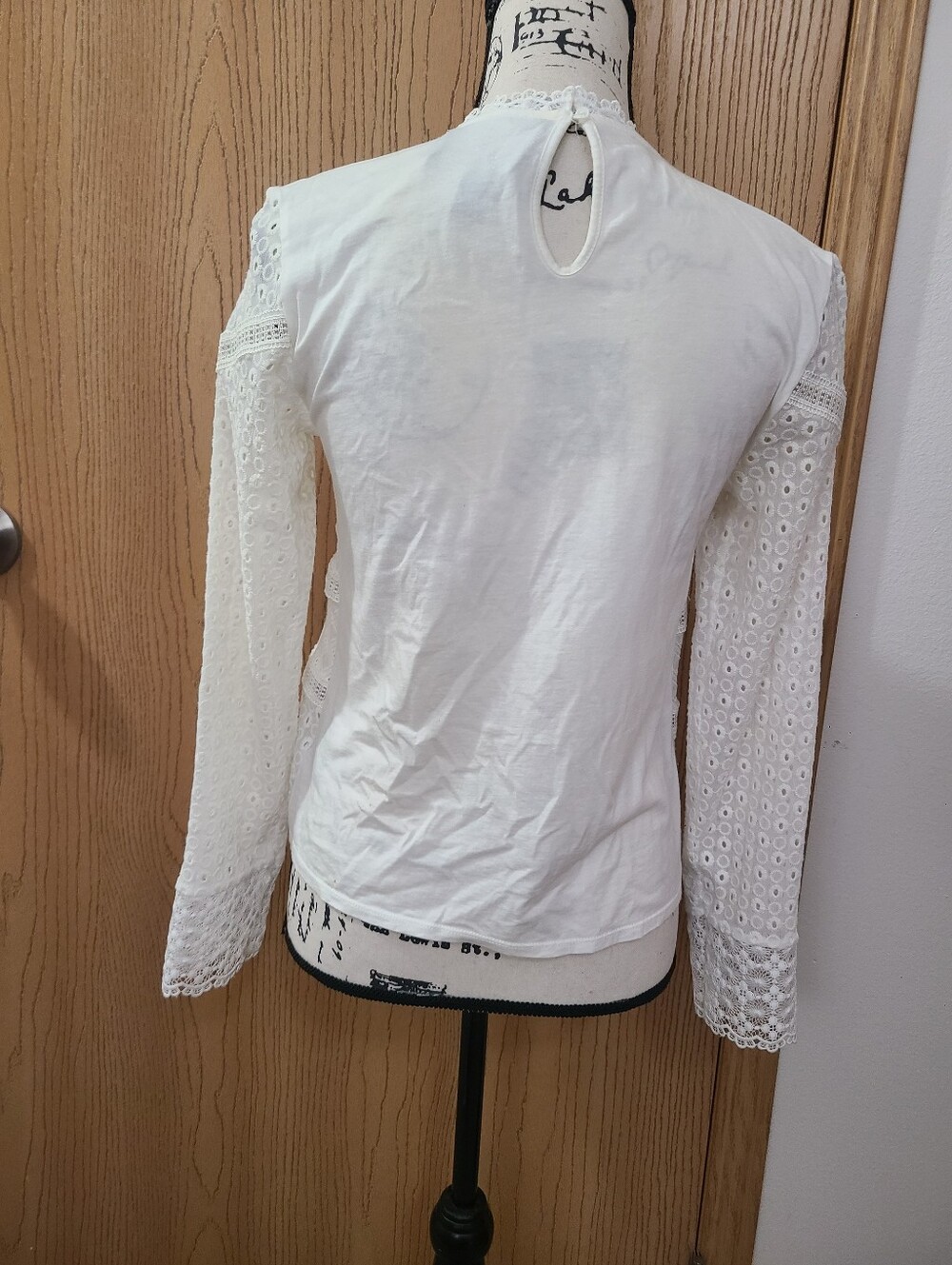 James Coviello Anthropologie Cottagecore Boho Lace Crochet Patchwork Top - Picture 2 of 3